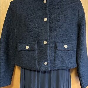 Abercrombie & Fitch Black Blazer Textured Suit Jacket